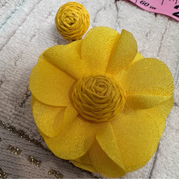 Yellow Floral Earrings - Picture 4 of 4